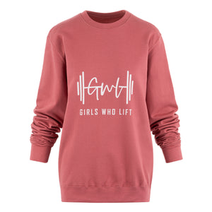 Girls Who Lift dusty rose pink sweatshirt
