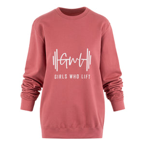 Girls Who Lift dusty rose pink sweatshirt