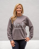 Girls Who Lift steel grey sweatshirt