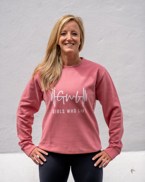 Girls Who Lift dusty rose pink sweatshirt