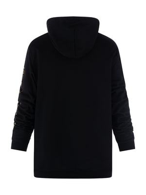 Girls Who Lift black hoodie reverse view